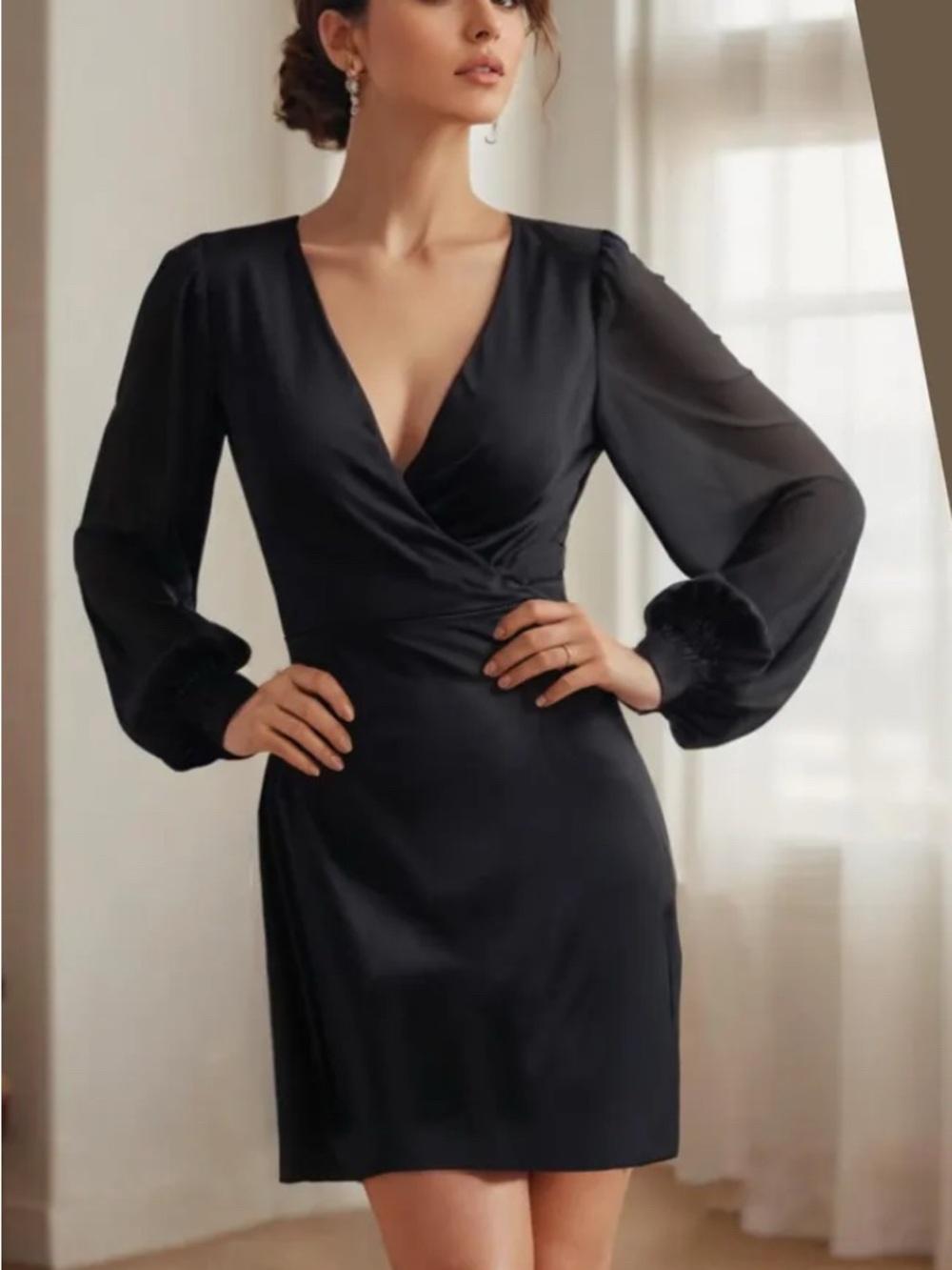 Boohoo Black Dress with Branded Neck Label